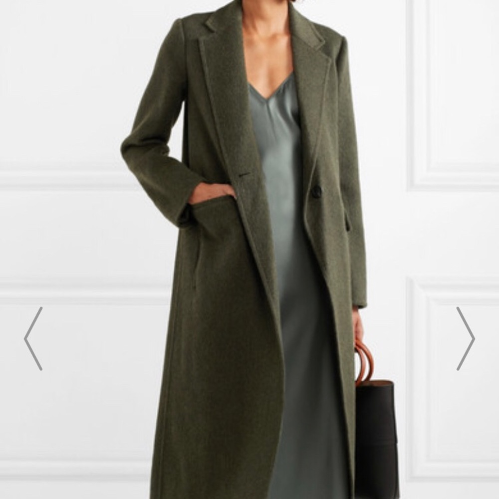 Vince olive wool/alpaca long coat
